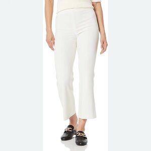 Theory - women’s white cotton blend regular waist straight cropped pants size 8